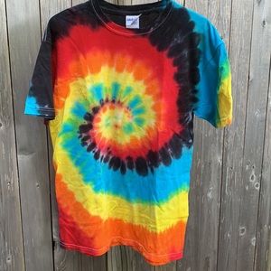 Real Tie Dyed tee in rainbow swirl - Happy shirt!